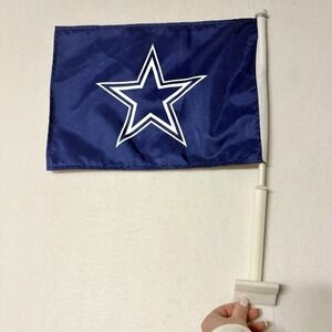 NFL Dallas Cowboys Football Car‎ Window Flag Ford Go Further Fan Star Blue White